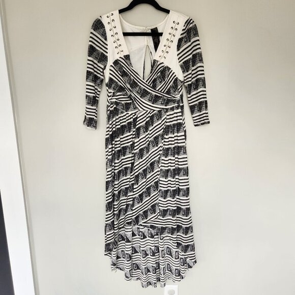 Free People Dresses & Skirts - Free People New Romantics M Lelani Dress Hi Low Black Grunge Gothic Dark Pirate